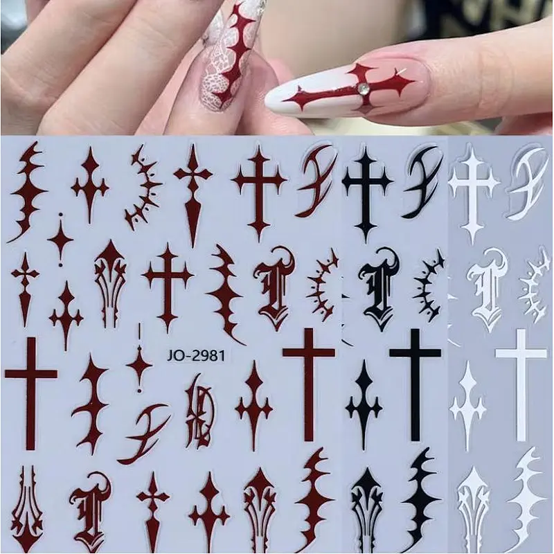 Gothic Cross Nail Stickers